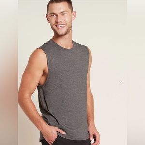 Boody bamboo viscose dark grey marled sleeveless jersey muscle tee – NWT